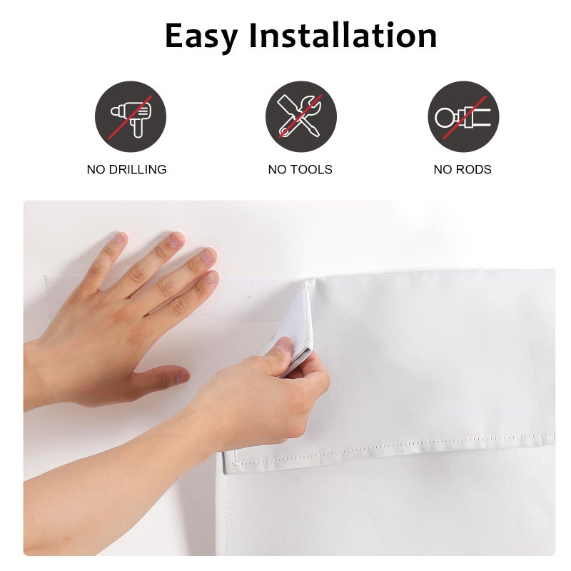 WdFour Side Door Curtains for Door Window, Room Darkening Solid Color Door Window Covering for Glass Door, Front Door Sidelight Curtain Tie up Shade 34W x 80L Inches, 1 Panel,Greyish White. - Image 3